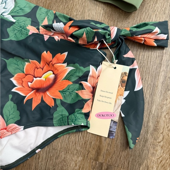 High Waisted Floral Tankini Swimsuit - Picture 4 of 10